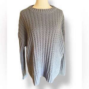 Pink Republic Slate Blue Cable Knit Chenille Sweater size Small NWT